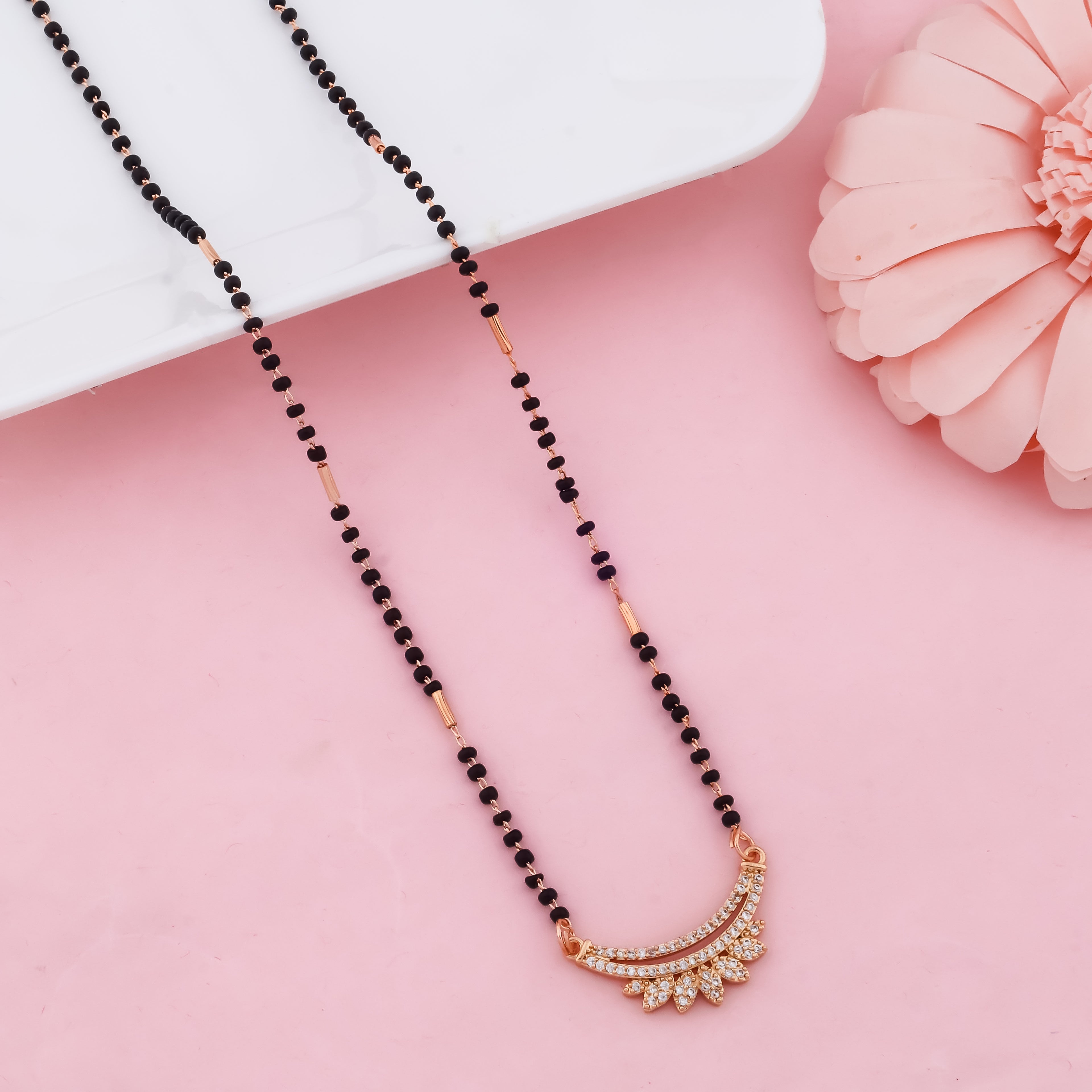 AuraCurve Modern Mangalsutra with Sparkle Pendant | VJIPC1014