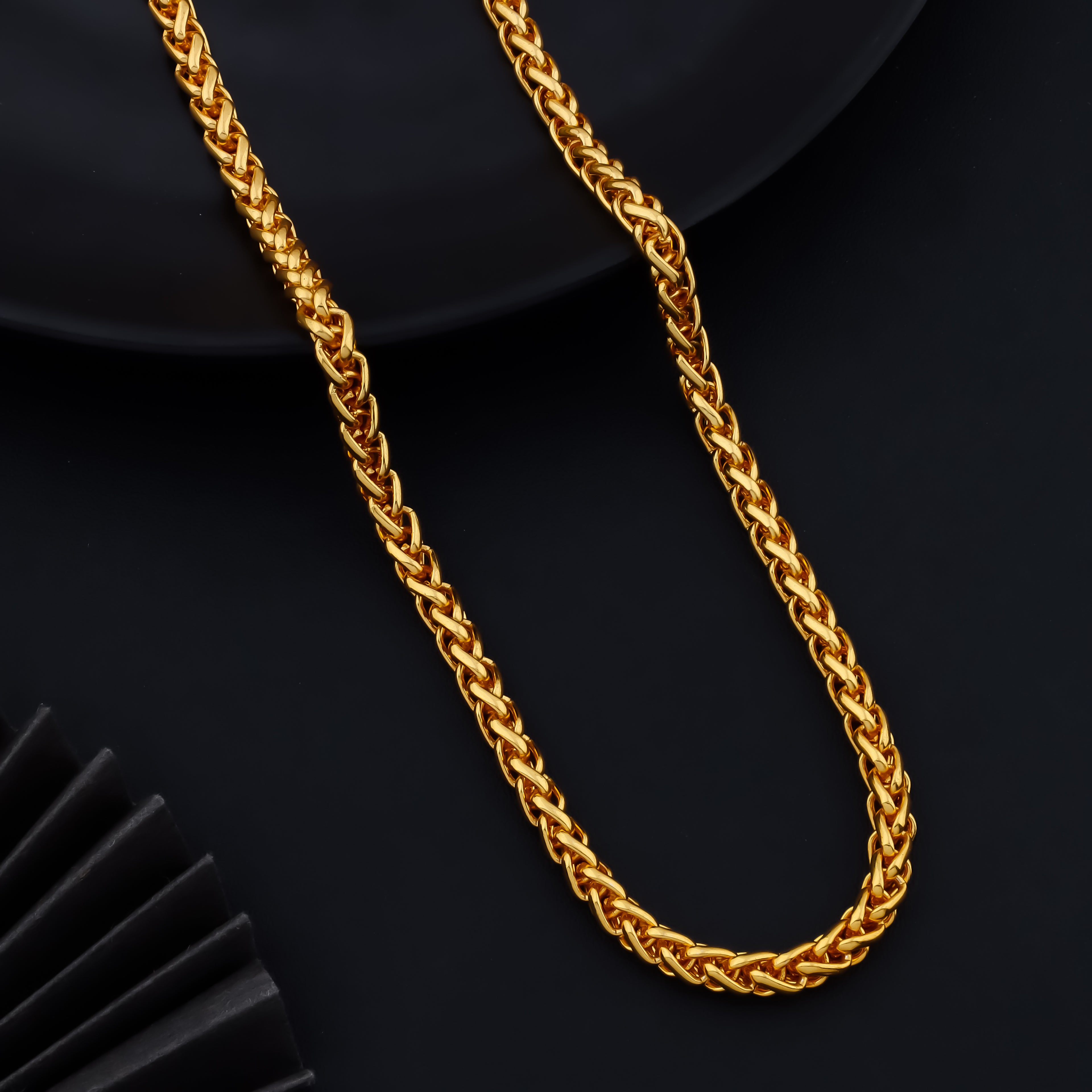 Men’s Gold-Tone Curb Link Chain Necklace | Premium Imitation Jewellery Chain for Stylish Men | VJIPC1048