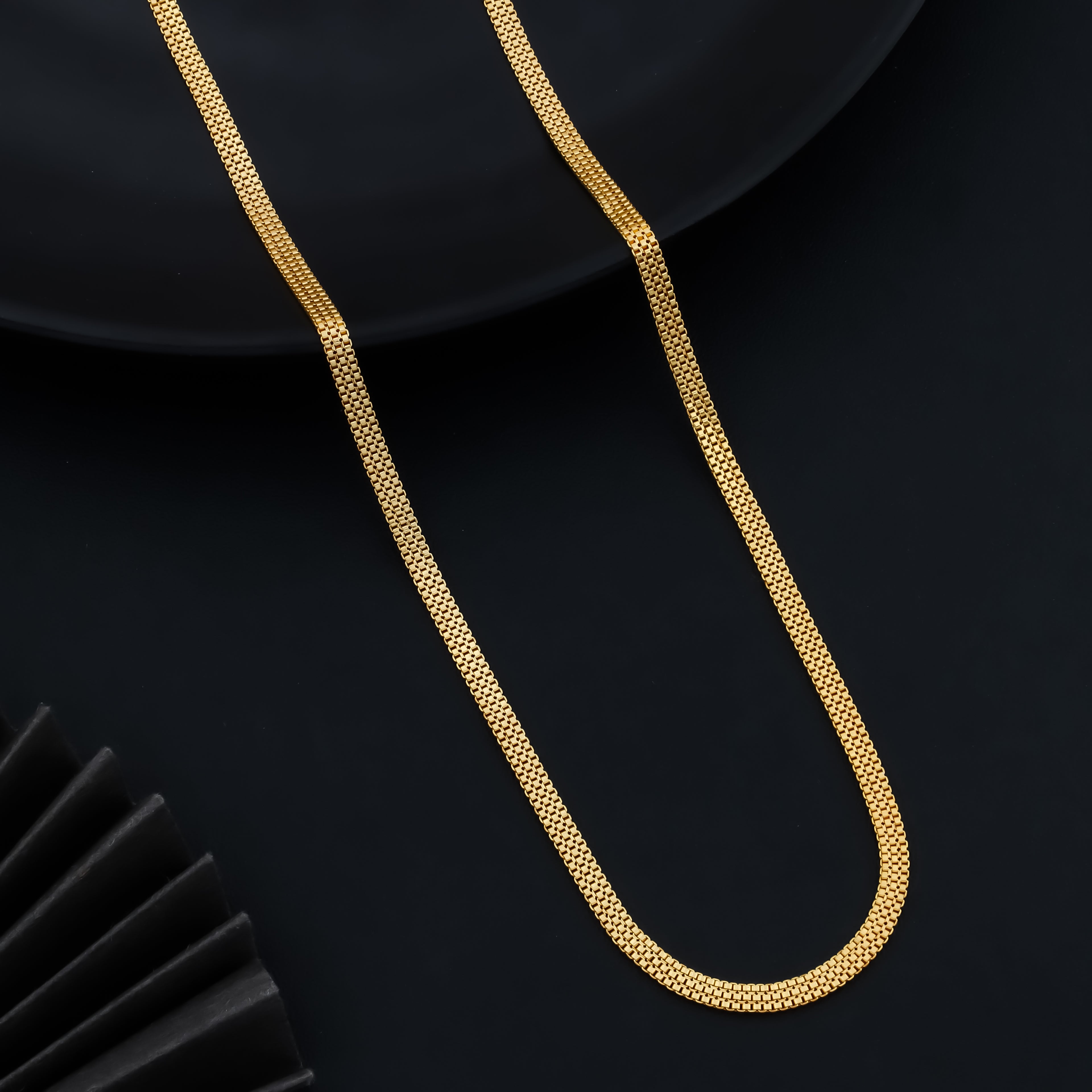 Men’s Gold-Tone Box Chain Necklace | Premium Imitation Jewelry Chain for Daily & Party Wear | VJIPC1049