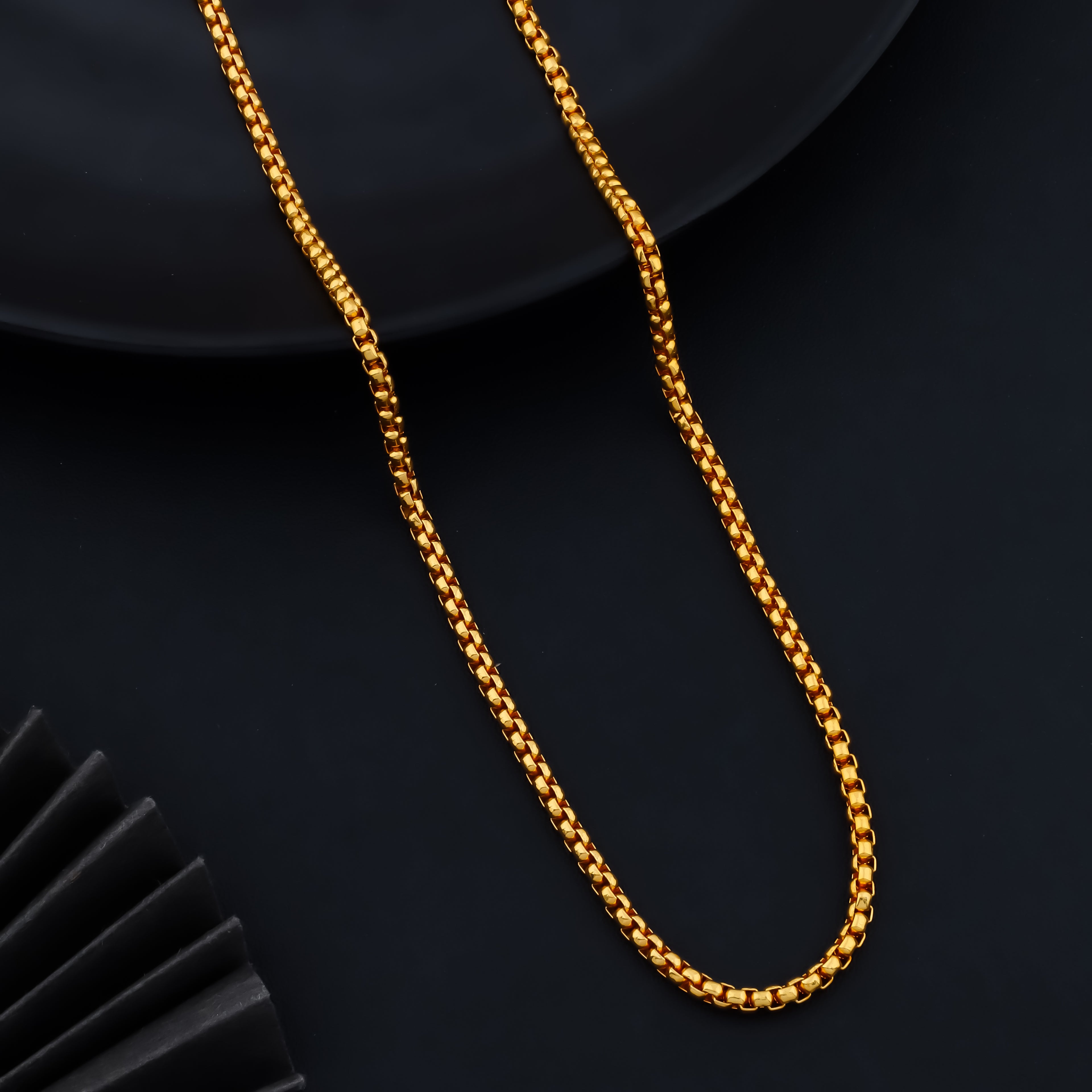 Men’s Gold-Tone Cuban Link Chain Necklace, Premium Imitation Jewellery for Men | VJIPC1052