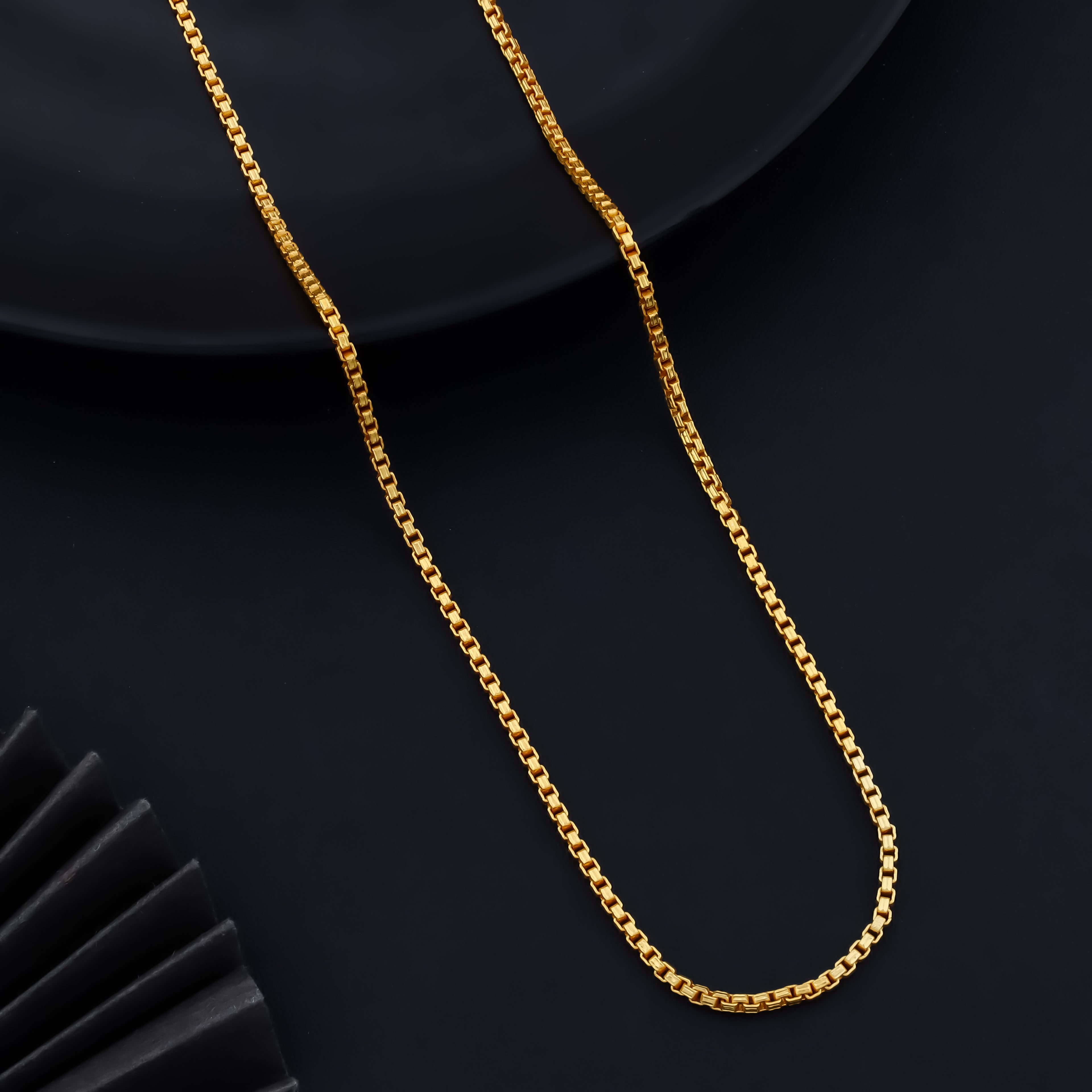 Men’s Premium Gold-Tone Box Chain Necklace – Stylish Imitation Jewelry for Everyday Wear | VJIPC1055