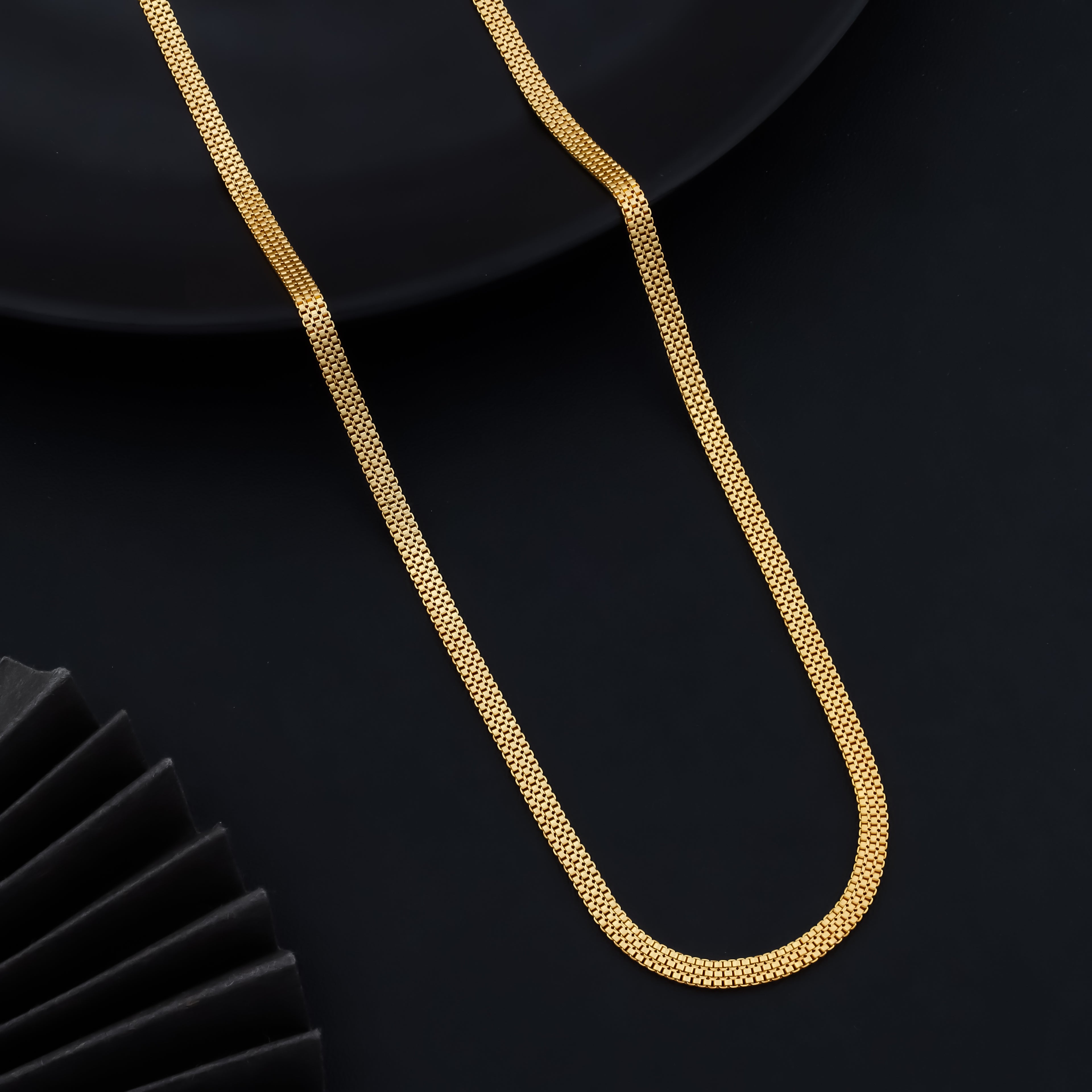 Men’s Gold-Tone Box Chain Necklace – Premium Imitation Jewellery Stylish Daily Wear Chain | VJIPC1062