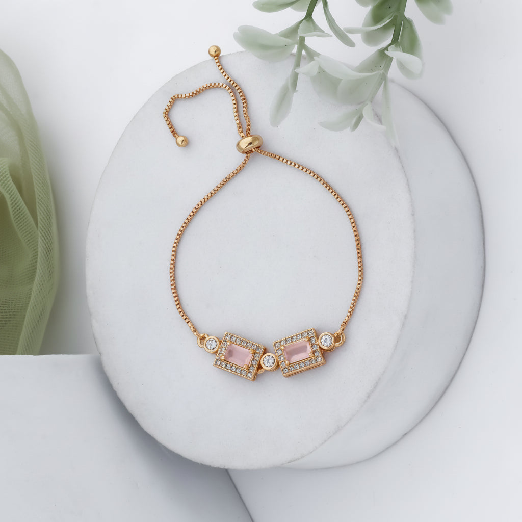 Modern Square Stone Adjustable Bracelet for Women | Premium Imitation Fashion Jewelry | VJIPC1069